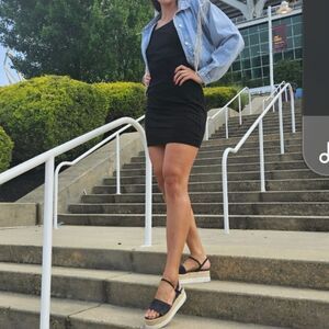 Basic LBD Shein ribbed stretchy cotton tank dress 1x